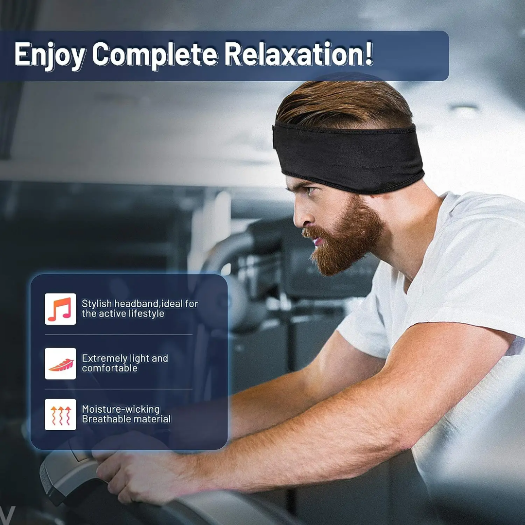 Sleep Headphones Wireless, Bluetooth Sports Headband Headphones with Ultra-Thin HD Stereo Speakers Perfect for Sleeping, Workout, Jogging, Yoga, Insomnia, Air Travel, Meditation